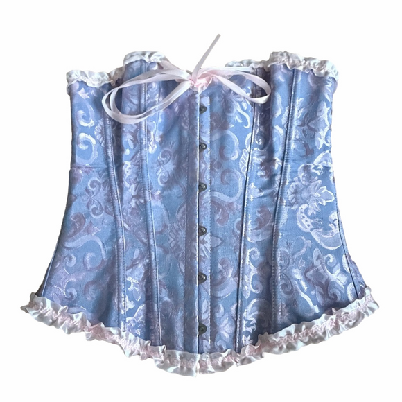 Other - Lavender Brocade Satin Corset with Pink Trim